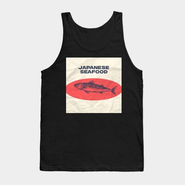 Japanese seafood illustration with fish Tank Top by KOTYA